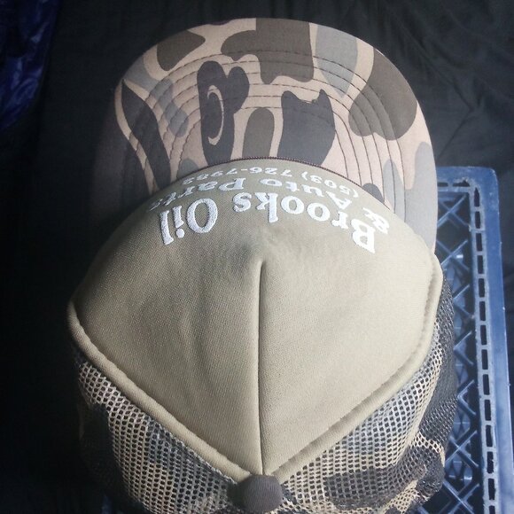 Deadstock Vintage Brooks Oil & Auto Parts Camouflage Rope Trucker Hat Cap - Picture 6 of 8